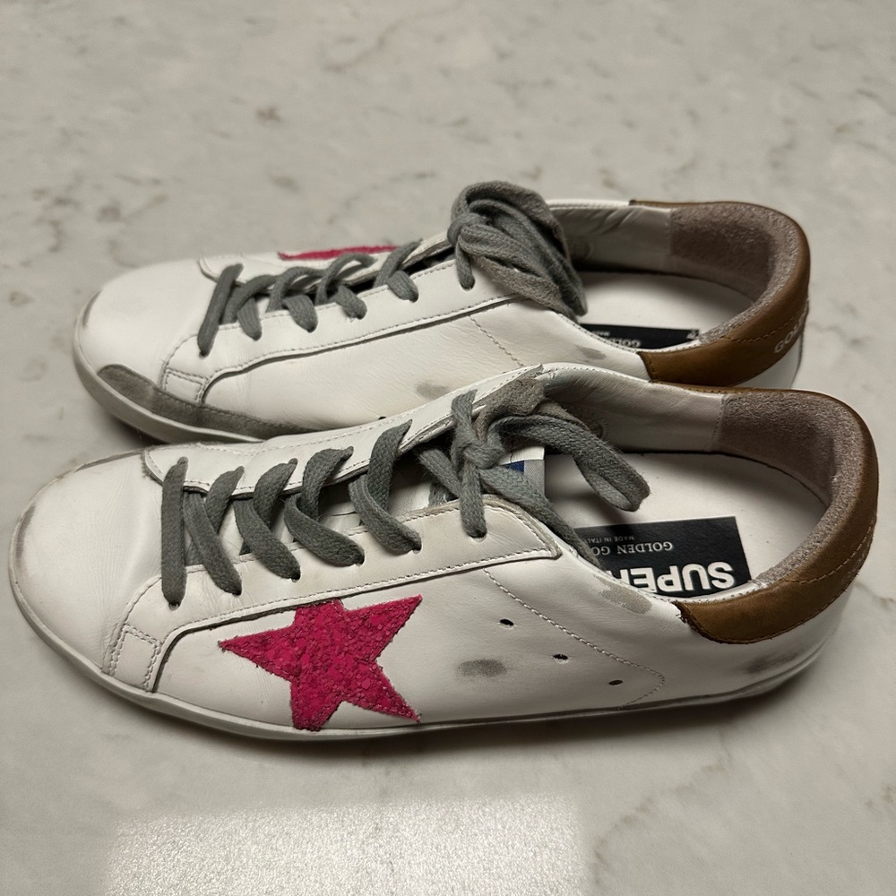 Golden Goose Super-Star Sneakers with Brown Accent - Picture 2 of 16